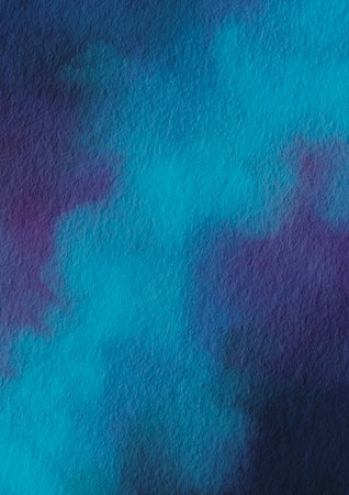 Blue and purple grunge watercolor background illustration for decoration on night sky, dream and fantasy concept.の写真素材
