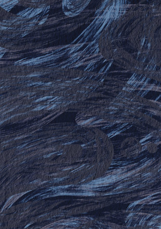 Blue and gray brush stroke on dark blue paper backgrpund illustration for decoration on night, winter and modern style concept.の写真素材
