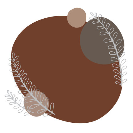 Abstract brown leaves with red hearts wreath of decoration coffee cafe and rustic design concept.のイラスト素材