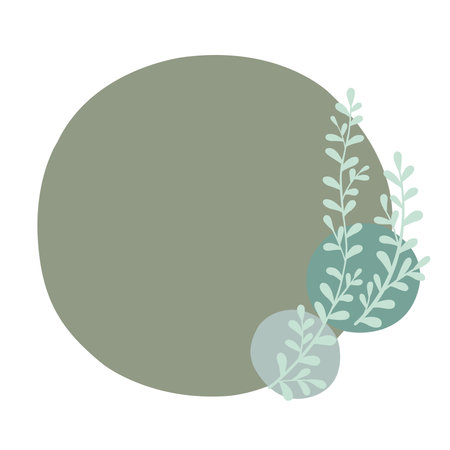 Abstract seaweed with green banner flat design illustration for decoration on ocean and coastal concept.のイラスト素材