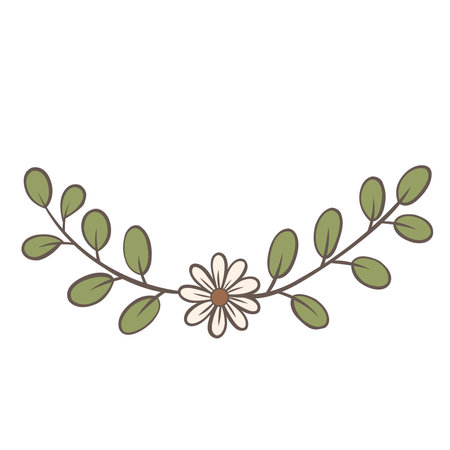 Flower and leaves border illustration for decoration on garden , nature, spring seaonal and Easter festival.のイラスト素材