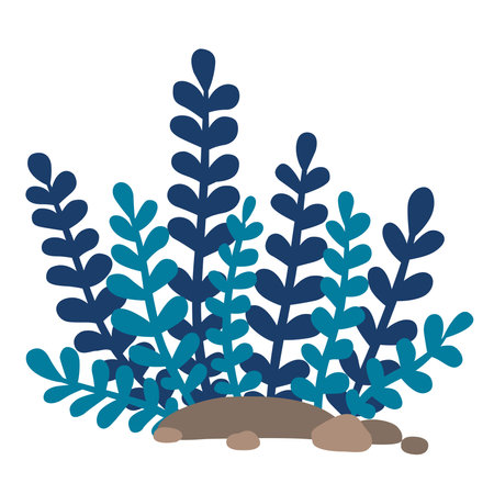 Abstract seaweed, sea grass and coral illustration for decoration on marine life, aquatic plant and ocean concept.のイラスト素材