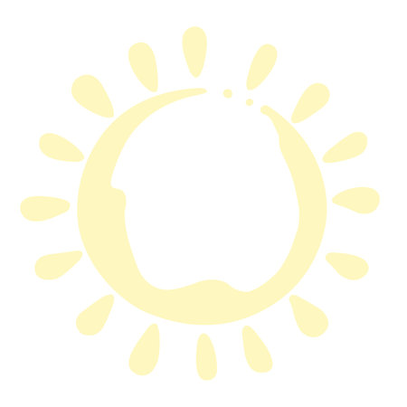 Abstract sun, flower, sunflower or mandalas flat icon design for decoration on summer and nature sky conceptのイラスト素材