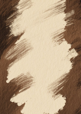 Abstract brown chocolate and milk cream color brush stroke painting on paper background for decoration on Chocolate sweet, coffee, rustic and crafted concept.の写真素材