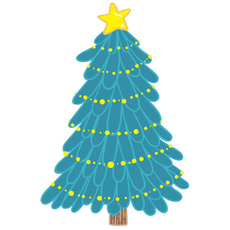 Christmas tree decoration for celebration on Christmas holiday event.のイラスト素材