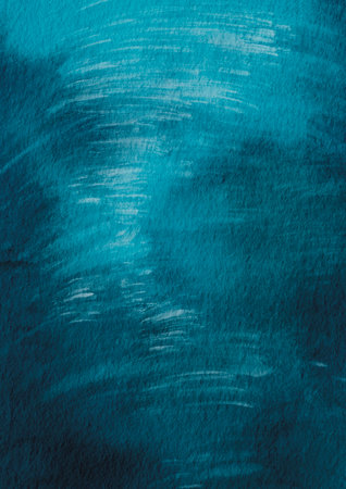 Abstract deep blue ocean dry brush stroke on paper illustration for decoration on aquatic, marine life and coastal style.の写真素材