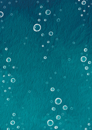 Air bubble in water oil paint on paper illustration for decoration on ocean, water drinking, aquatic...