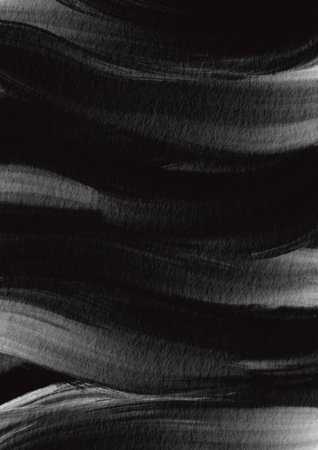 Black dry brush stroke on white paper illustration back ground for decoration on Zen , modern and abstract art style.の写真素材