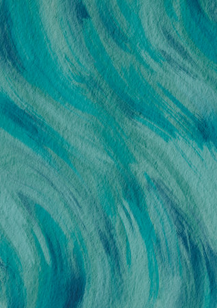 Ocean blue color dry brush stroke on paper background for decoration on sky, aquatic ,nautical and classic style concept.の写真素材