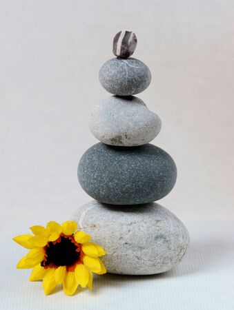 .A few stones in perfect balance.の写真素材