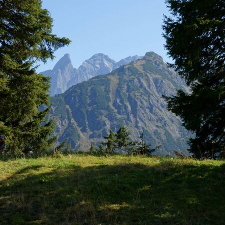 A beautiful view of the Alps. The perfect place for hiking mountaineering, or for recreation.の写真素材