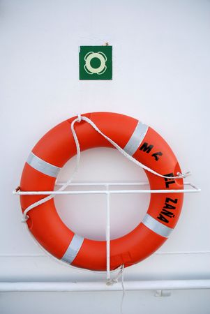 Lifebuoy on the boatの写真素材