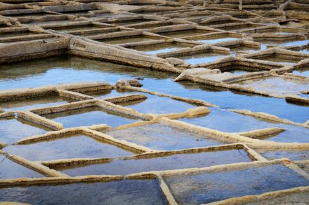 Salt evaporation ponds  の写真素材
