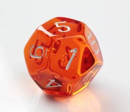 Orange 12-sided die 