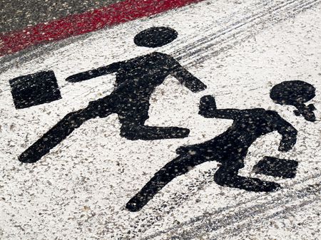 Sign on the road- Children crossing  