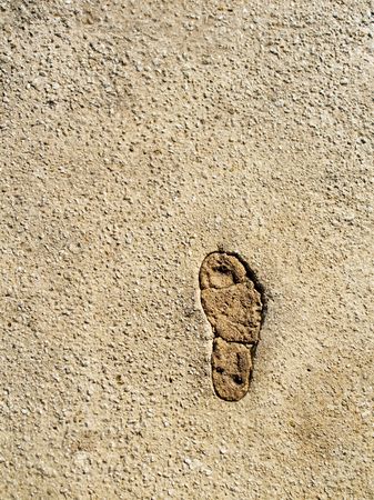 Single foot print の写真素材
