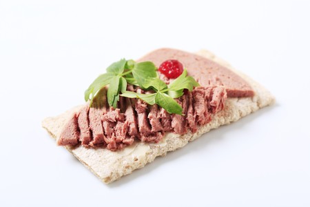Crispbread with butter and liver pate