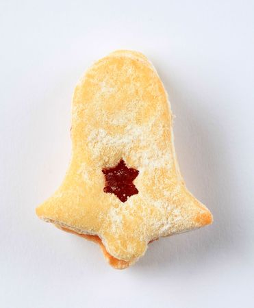 Bell shaped jam biscuit - studio shotの写真素材
