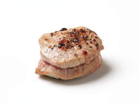 Roast pork filet mignon seasoned on topの写真素材