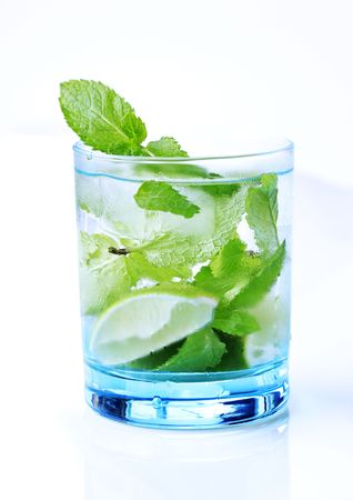 Glass of Mojito drink - studio shotの写真素材