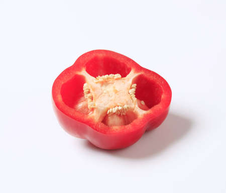 Cross section of a red bell pepperの写真素材