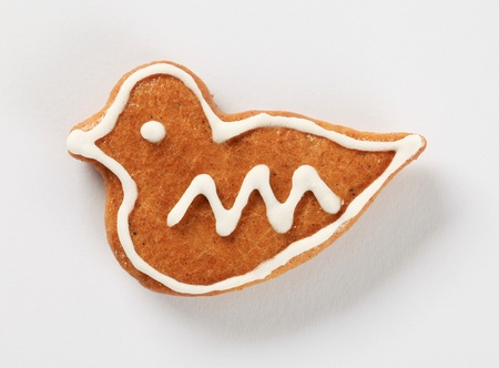 Gingerbread cookie in the shape of bird