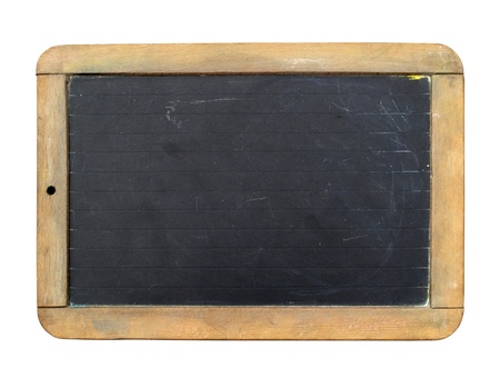 Vintage slate chalk board isolated on whiteの写真素材
