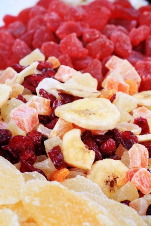 Mix of dried fruit - full frameの写真素材