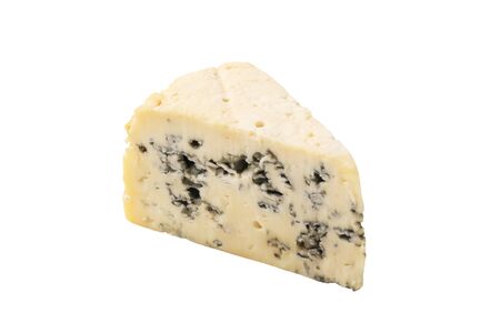 Wedge of blue cheese - cutoutの写真素材