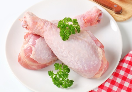 Raw turkey legs  skin on の写真素材