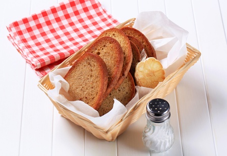 Slices of pan fried bread with garlic