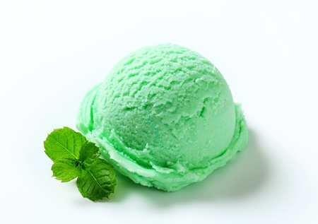 Scoop of light green ice cream の写真素材