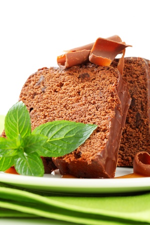 Slices of chocolate ginger cakeの写真素材