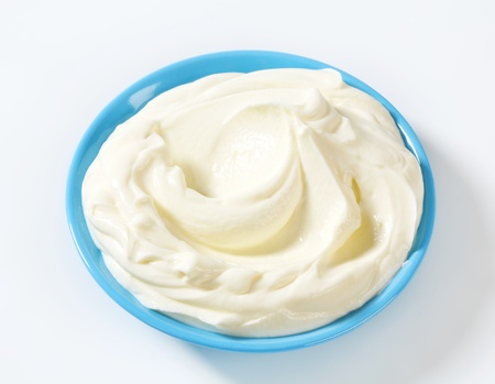 Plate of sour cream -studio shotの写真素材
