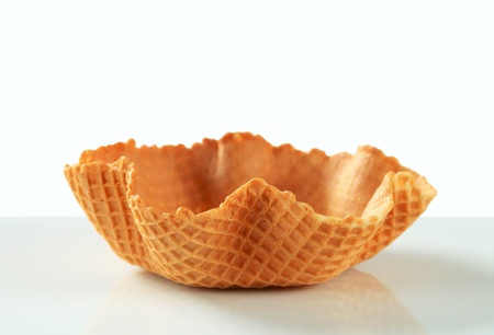 Empty wafer dessert bowl - studio shotの写真素材