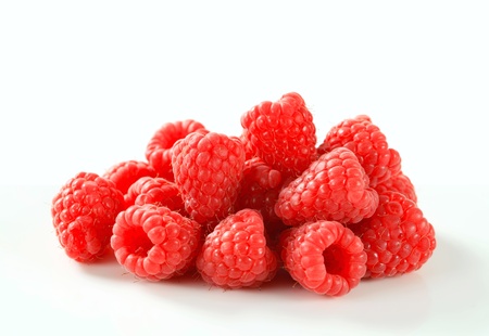 Studio shot of fresh raspberriesの写真素材
