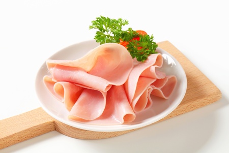 Thinly sliced ham - studio shot