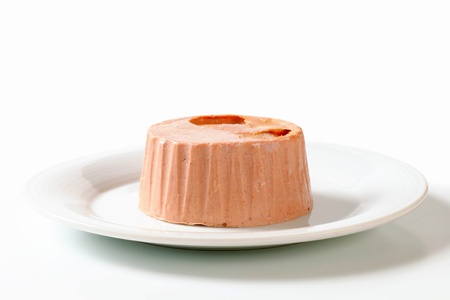 Smooth liver pate on plate