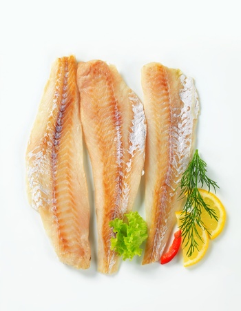Studio shot of whitefish fillets