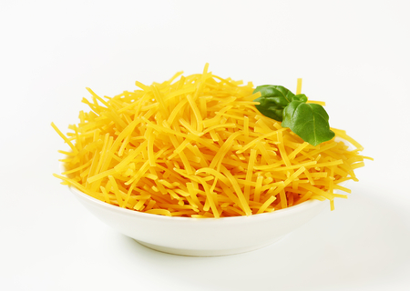 Pile of dried soup noodlesの写真素材