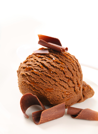 Scoop of chocolate ice cream の写真素材