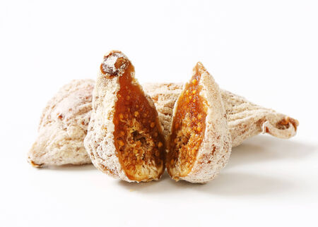 Studio shot of dried figsの写真素材