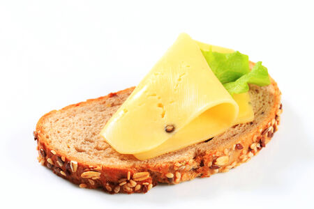 Slice of bread with cheeseの写真素材