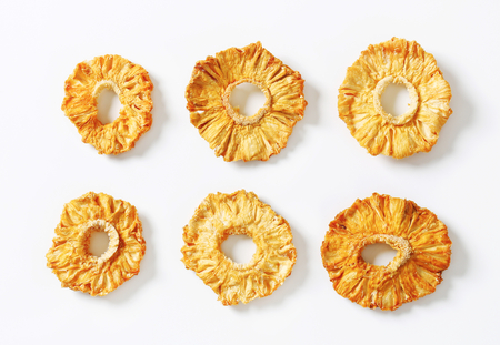 Dried pineapple rings - studio shot