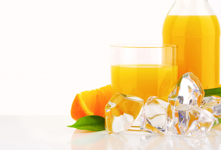 Fresh orange juice and iceの写真素材