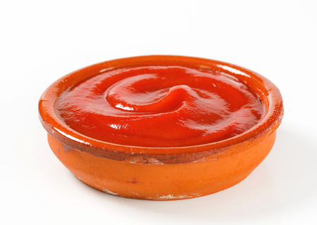 Bowl of smooth tomato pureeの写真素材