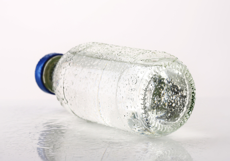 Purified water in a glass bottle
