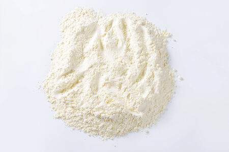 Pile of finely ground flour suitable for cake recipesの写真素材
