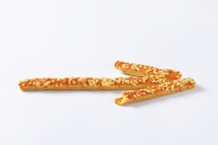 Puff-pastry strips with cheese toppingの写真素材
