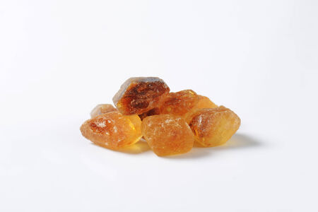 Brown rock sugar crystals with fine caramel flavorの写真素材